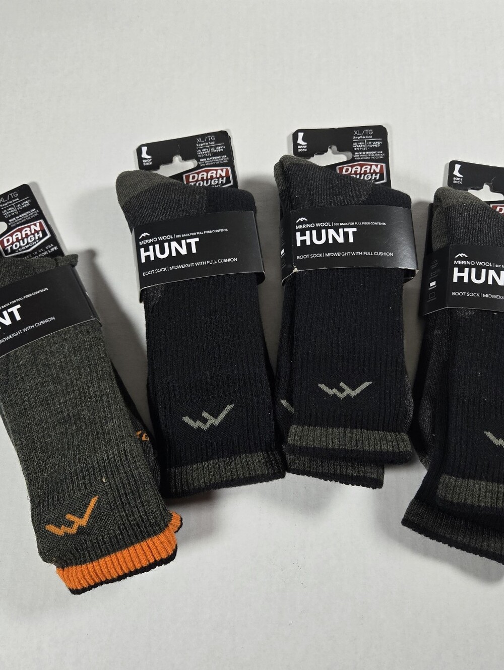 Hunt Merino Wool Hiking Boot Socks Darn Tough Mens Size Extra Large Lot Of 4 NWT